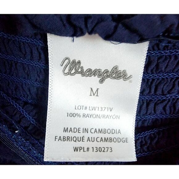 Wrangler M Women's Boho Blouse 3/4 Balloon Sleeve Western Country Shirt Top - Picture 8 of 8